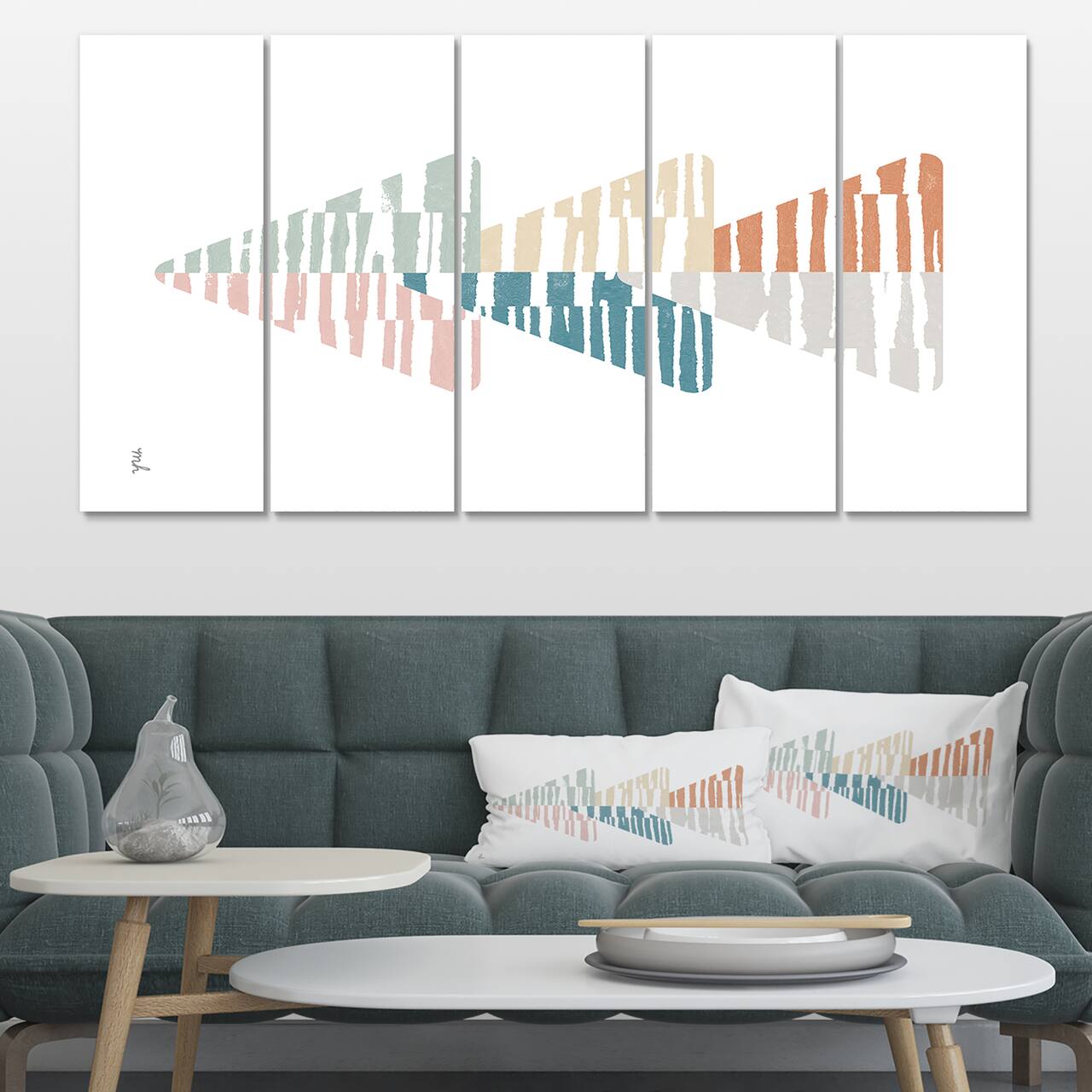 Designart - Watercolor Geometric Triangle III - Transitional Canvas Art